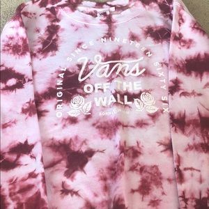 Tie dye vans off the wall pull over sweatshirt